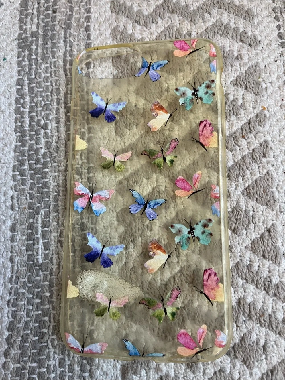 Ardene Clear Butterfly Phone Case - Pink, Blue, Green, Cream iPhone 8 Plus